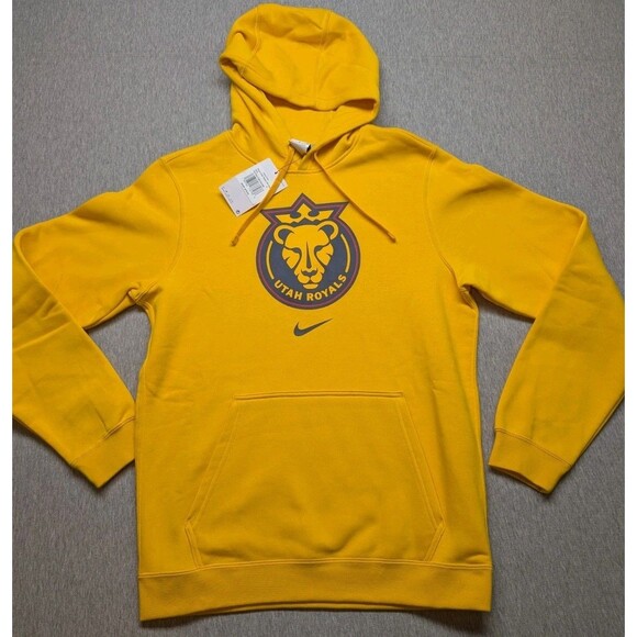 NIKE UTAH ROYALS MEN'S CLUB P.O. YELLOW SOCCER HOODIE SIZE S MEN NWT $75.00 - Picture 1 of 7